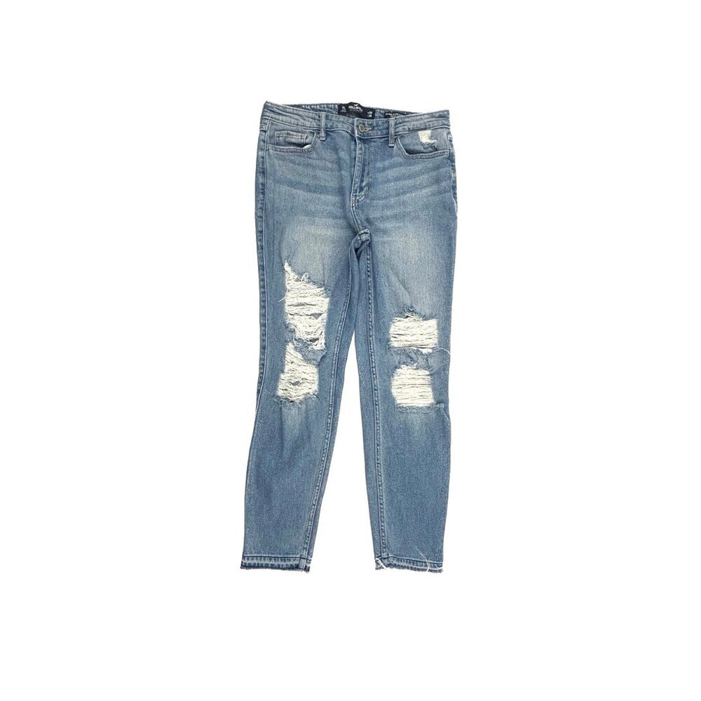 Hollister High Rise Super skinny Crop Women's size 7 Long Medium Blue Denim Jean